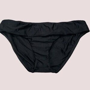 Luxe by Lisa Vogel Black Banded Bikini Bottoms SZ 12 NWT